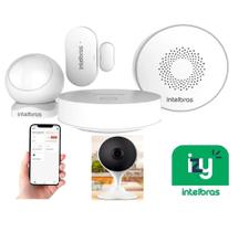 Alarme S/ Fio Casa Inteligente Wifi Smart Iss 1001 Intelbras c/câmera Interna