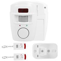Alarme Sensor Movimento Sem Fio Sirene 105 Dcb Controle Portatil Detecta Presença Segurança Loja Comercio Casa