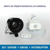 Alarme Sirene Com Sensor De Movimento MAR Interruptor Bivolt Segurança Casa Alarme Sirene Com Sensor De Movimento MAR Interruptor Bivolt Segurança Casa