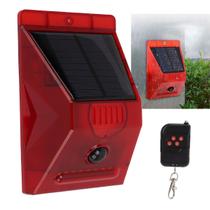 Alarme Solar Anti Roubo Furto Sirene 120db Controle Luz Sensor Presença Movimento Comercial Residencial Prova dAgua Resistente