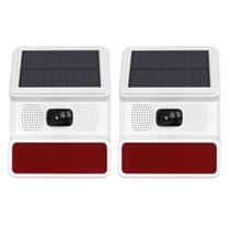 Alarme solar de sensor de movimento externo Hapippofa com som e luz Alarme solar de sensor de movimento externo Hapippofa com som e luz