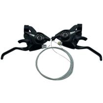 Alavanca Câmbio 21v Maçaneta Ezfire Bicicleta Preto