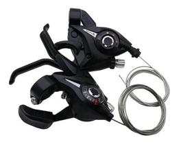 Alavanca De Câmbio 7V Ez-Fire Rapid De Aluminio 21 Vel Preta