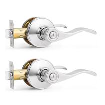 Alavanca de maçaneta de porta Probrico Privacy Polished Chrome, pacote com 2 Alavanca de maçaneta de porta Probrico Privacy Polished Chrome, pacote com 2