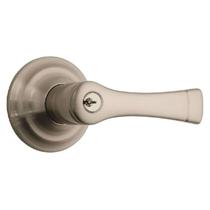 Alavanca de porta BRINKS Harper Keyed Lock em níquel acetinado