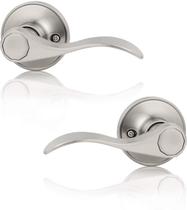 Alavanca de porta fictícia Probrico Wave Style French Satin Nickel x2 Alavanca de porta fictícia Probrico Wave Style French Satin Nickel x2