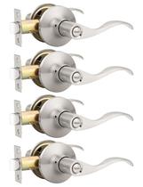 Alavanca de porta Mengico Satin Nickel Privacy, pacote com 4
