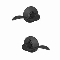 Alavanca de porta Schlage F10 ACC 622 Accent Hall Closet preto fosco