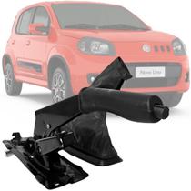 Alavanca Freio de Mão com Coifa Fiat Novo Uno e Fiorino 2011 2012 2013 2014 2015 2016 2017 2018 Preto