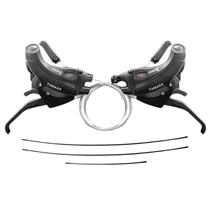 Alavanca Passador Rapid Fire Trocador 21v Manete Alumínio + Cabos e Conduítes Marcha Bike MTB