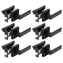 Alavancas de porta de privacidade Probrico Square Black, pacote com 6