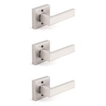 Alavancas de porta Gobrico Square Satin Nickel, pacote com 3 parafusos Alavancas de porta Gobrico Square Satin Nickel, pacote com 3 parafusos