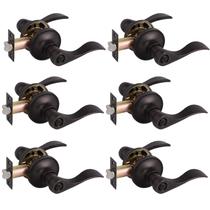 Alavancas de porta Privacy Gobrico Oil Rubbed Bronze, pacote com 6 Alavancas de porta Privacy Gobrico Oil Rubbed Bronze, pacote com 6