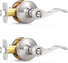 Alavancas de porta Probrico Brushed Nickel Privacy Wave Style