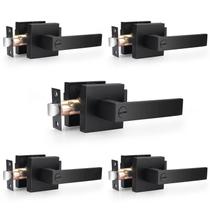 Alavancas de porta Probrico Heavy Duty Flat Black Square (pacote com 5) Alavancas de porta Probrico Heavy Duty Flat Black Square (pacote com 5)