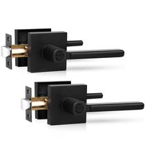 Alavancas de porta RAZCC Privacy, pacote com 2 camas e banheira pretas