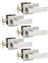 Alavancas de porta Tinewa Brushed Nickel Passage, pacote com 5