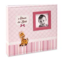 Album 200 foto 10x15 bebe tecido girafa luxo rosa - ical 863