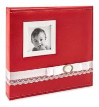 Album 200 fotos 10x15 bebe tecido vermelho luxo- ical 835