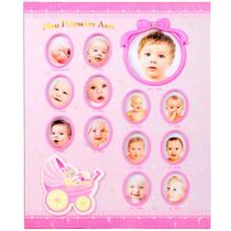 Álbum baby rosa primeiro ano para 100 fotos 15x21