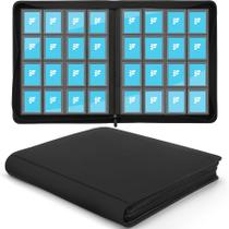 Álbum Binder Fonwill para Toploader, 16 bolsillos, capacidad para 640 cartas, negro