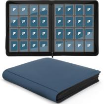 Álbum Binder Fonwill para Toploader com 16 bolsos por página, comporta 640 cards, azul Álbum Binder Fonwill para Toploader com 16 bolsos por página, comporta 640 cards, azul
