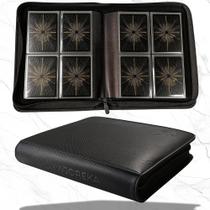 Álbum Binder YWJOREKA para Toploader, 4 bolsos, couro PU, 128 cartas
