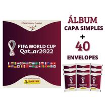 Album Capa Simples + 40 Envelopes Figurinhas Copa Qatar 2022
