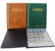 Album Coleção Moedas Antigas Capa Rigida 250 Bolsos Preto