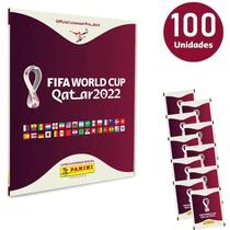 Álbum Copa do Mundo 2022 Capa Mole Qatar + 100 Figurinhas Oficial Futebol Jogos