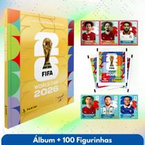 Álbum Copa do Mundo 2026 Dourado Capa Dura e 100 Figurinhas Sem Repetição Jogo Oficial Fifa Jogador Álbum Copa do Mundo 2026 Dourado Capa Dura e 100 Figurinhas Sem Repetição Jogo Oficial Fifa Jogador