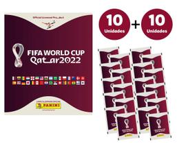 Álbum Da Copa 2022 Qatar + 100 Figurinhas KIT com 20 Envelope