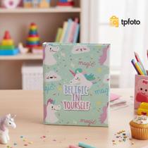 Álbum de 500 fotos 10x15 Kids Unicórnio Believe com Adesivos