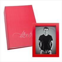 Álbum De 500 Fotos 10X15 + Porta Retrato Vermelho Amor Álbum De 500 Fotos 10X15 + Porta Retrato Vermelho Amor