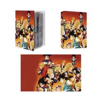 Álbum de Cartas Naruto, Dragon Ball e One Piece - 240 Cartas com Fichário