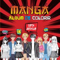 álbum de colorir - mangá (capa vermelha) - PAE LIVROS