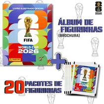 ÁLBUM DE FIGURINHAS COPA DO MUNDO OFICIAL World Cup FIFA 2026 Capa Brochura e 20 envelopes
