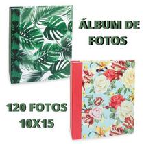Álbum de fotos 10x15 floral - total com 120 fotos 10x15 - ICAL