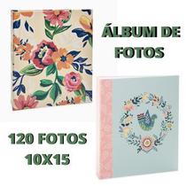 Álbum de fotos 10x15 floral - total com 120 fotos 10x15