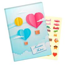 Álbum de Fotos Azul Balões de Coração Para 500 Fotos 10x15 Álbum de Fotos Azul Balões de Coração Para 500 Fotos 10x15