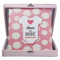 Álbum de Fotos Bebê Feminino Rosa para 100 fotos 24X30 - 571583 / 147590
