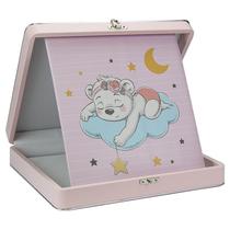 Álbum de Fotos Bebê Urso 100 Fotos 24x30 c/ Maleta Rosa - 173811