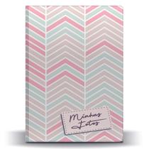 Álbum de Fotos Chevron Rosa p/ 500 Fotos 10x15 Álbum de Fotos Chevron Rosa p/ 500 Fotos 10x15