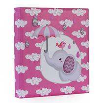ÁLBUM DE FOTOS COM ESTOJO PARA BEBÊ 15X21/20X25 - Álbum baby elefante rosa