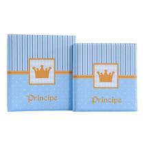 Álbum de fotos com estojo para bebê 15x21/20x25 - príncipe menino azul