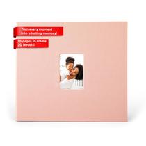 Álbum de fotos de álbum de recortes, tecido de zinco coberto de 20x20 cm de rosa