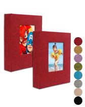 Álbum de fotos GPIRAL Small 4x6 em tecido vermelho, pacote com 2