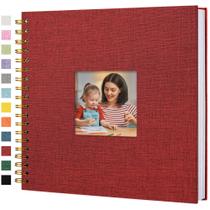 Álbum de fotos Hiwhy 25x25cm, capa de linho, 80 páginas, vermelha Álbum de fotos Hiwhy 25x25cm, capa de linho, 80 páginas, vermelha