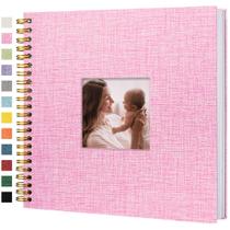 Álbum de fotos Hiwhy 30x30cm, capa dura, linho, 80 páginas brancas, rosa Álbum de fotos Hiwhy 30x30cm, capa dura, linho, 80 páginas brancas, rosa