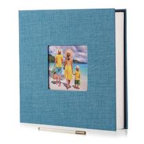 Álbum de fotos HoneyTolly, 60 páginas, autoadesivo, linho, azul Álbum de fotos HoneyTolly, 60 páginas, autoadesivo, linho, azul